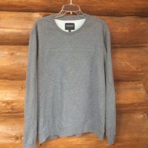 GUESS Iconic Embossed Logo Gray Side Zip Sweatshirt Size XL